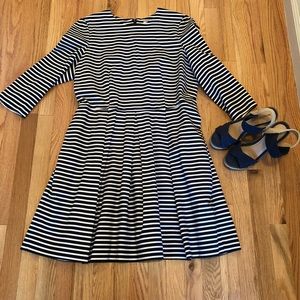 NWT GAP Navy and White Striped Fit and Flare dress